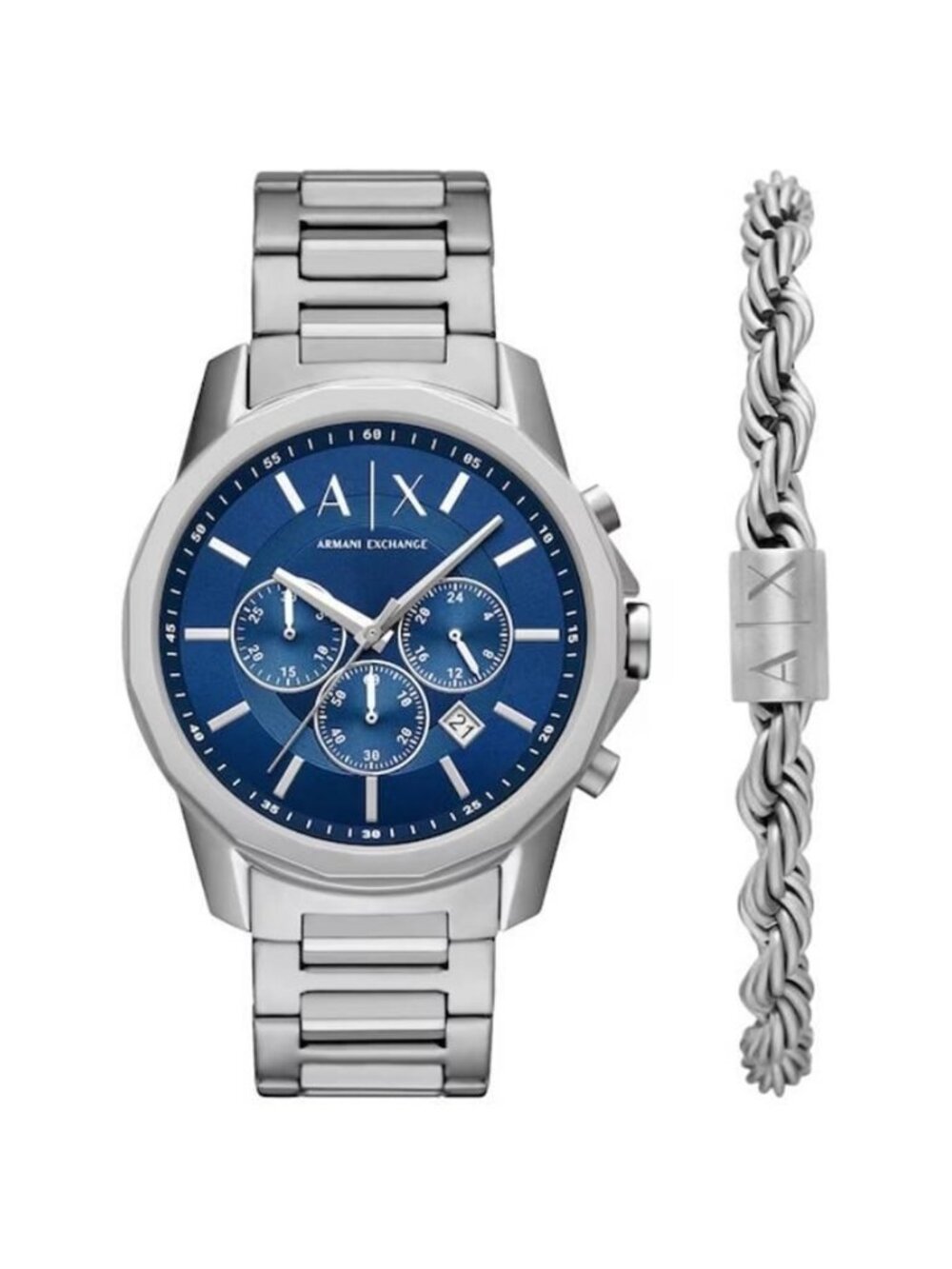 NWT Armani Exchange Chronograph Quartz Blue Dial Watch